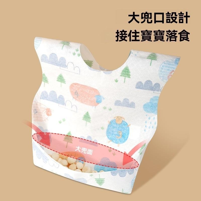 10個30元 一次性圍兜 拋棄式圍兜 防水圍兜 圍兜 方便 口水巾 紗布巾 圍兜兜 飯兜 防髒汙 批發 吃飯圍兜-細節圖7