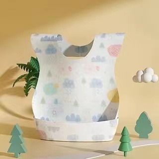 10個30元 一次性圍兜 拋棄式圍兜 防水圍兜 圍兜 方便 口水巾 紗布巾 圍兜兜 飯兜 防髒汙 批發 吃飯圍兜-規格圖9