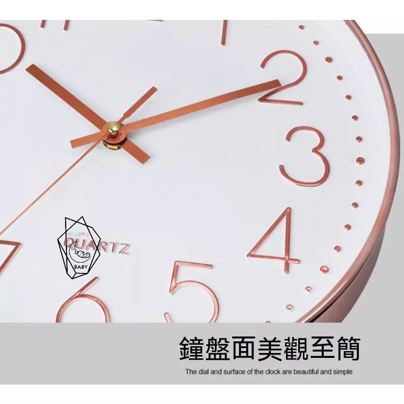 靜音時鐘 靜音掛鐘 安靜無擾  掛鐘 大鐘面 時鐘 鐘 簡約 高質感 懸掛 靜音掃秒『貝比』北歐風掛鐘 簡約時鐘 數字鐘-細節圖2