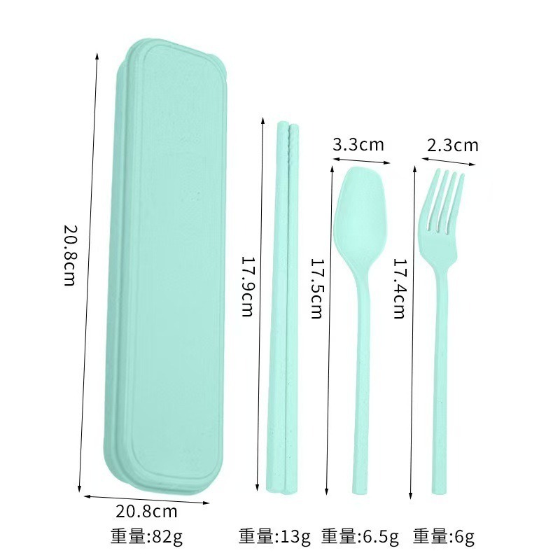 『貝比』 小麥餐具【三件組送紙盒包裝】免洗餐具 環保餐具 餐具組外出餐具組 環保筷 小麥秸稈 環保餐具 贈品 選舉小物-規格圖9