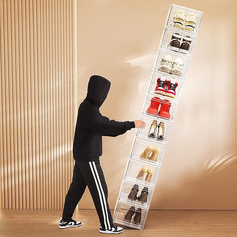 潮范收納鞋盒 收納盒 鞋盒 加厚鞋盒 運動鞋 收納櫃 收納 收納鞋盒 收藏盒 鞋櫃 房間收納 展示盒 小包收納盒 公仔-細節圖7