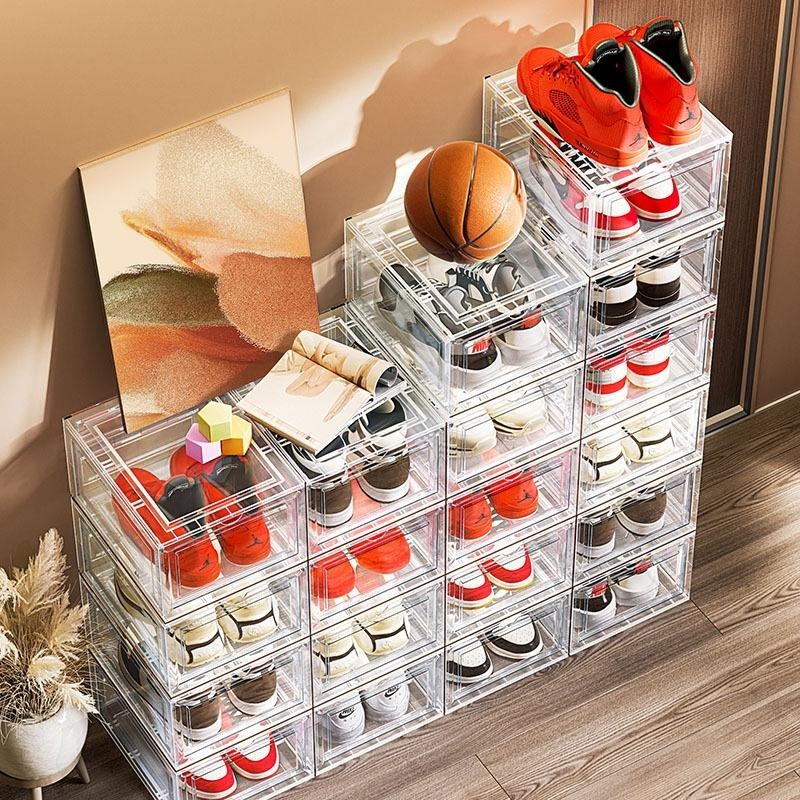 潮范收納鞋盒 收納盒 鞋盒 加厚鞋盒 運動鞋 收納櫃 收納 收納鞋盒 收藏盒 鞋櫃 房間收納 展示盒 小包收納盒 公仔-細節圖8