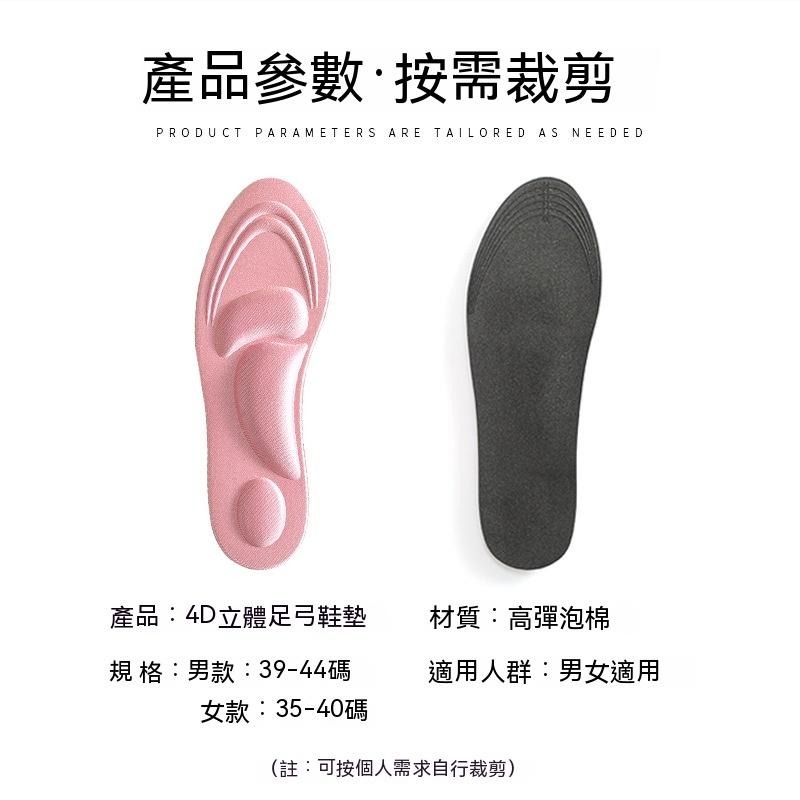 4D鞋墊 紓壓 旅遊鞋墊 鞋墊 舒緩 放鬆 久站舒緩神器 足弓保護 增高鞋墊 記憶鞋墊 高跟鞋墊 足弓保護 彈性 透氣-細節圖9