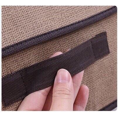 收納盒 收納 棉麻折疊收納箱 衣物內衣整理箱床底 居家收納 兒童衣服儲物箱 桌上收納 收納籃 棉麻收納籃收納袋-細節圖4