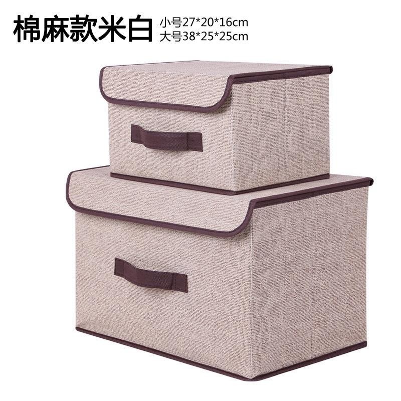 收納盒 收納 棉麻折疊收納箱 衣物內衣整理箱床底 居家收納 兒童衣服儲物箱 桌上收納 收納籃 棉麻收納籃收納袋-細節圖5