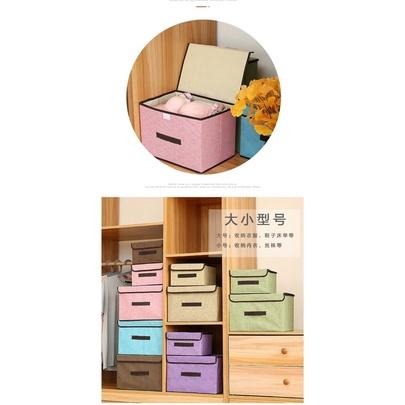 收納盒 收納 棉麻折疊收納箱 衣物內衣整理箱床底 居家收納 兒童衣服儲物箱 桌上收納 收納籃 棉麻收納籃收納袋-細節圖7