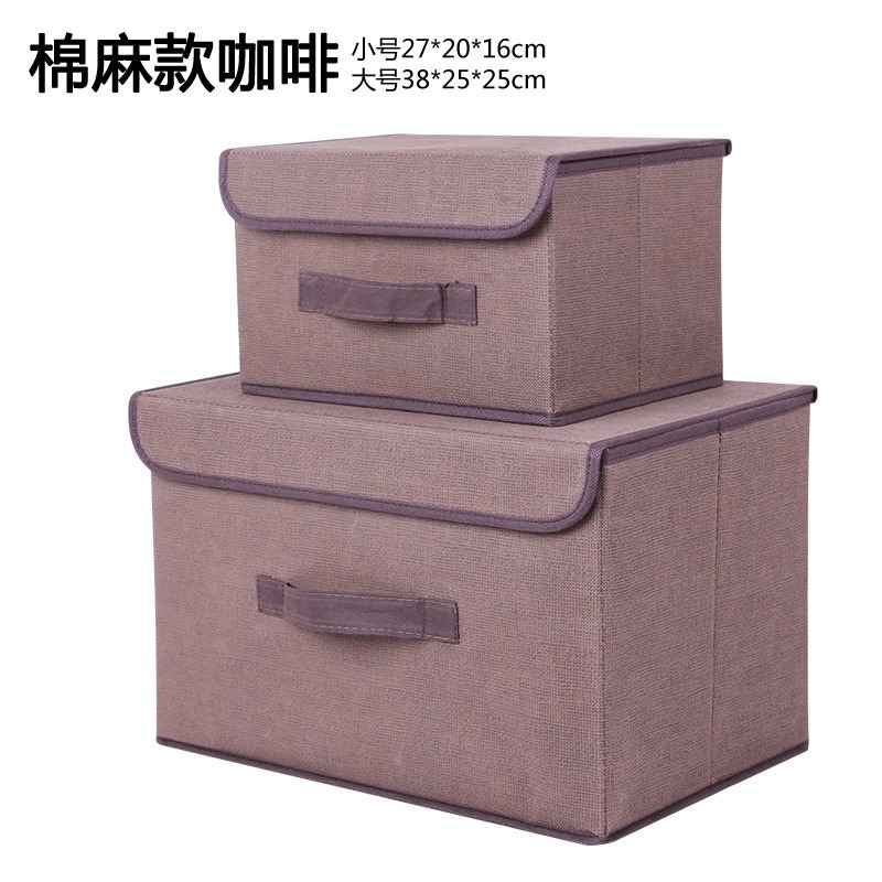 收納盒 收納 棉麻折疊收納箱 衣物內衣整理箱床底 居家收納 兒童衣服儲物箱 桌上收納 收納籃 棉麻收納籃收納袋-規格圖9