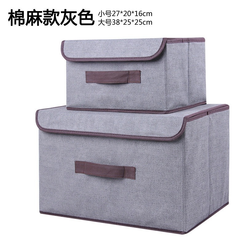 收納盒 收納 棉麻折疊收納箱 衣物內衣整理箱床底 居家收納 兒童衣服儲物箱 桌上收納 收納籃 棉麻收納籃收納袋-規格圖9