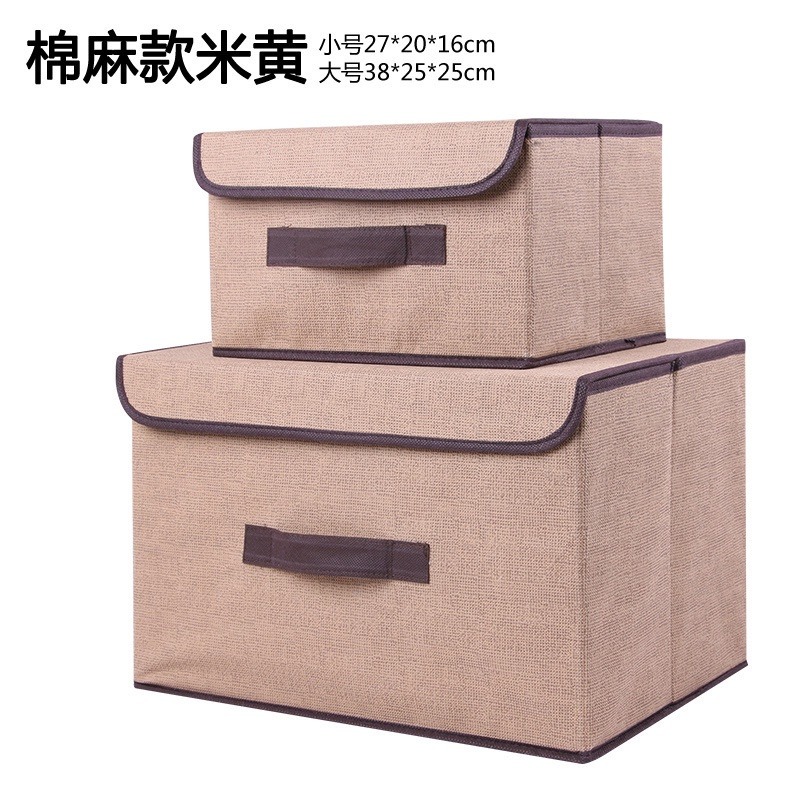 收納盒 收納 棉麻折疊收納箱 衣物內衣整理箱床底 居家收納 兒童衣服儲物箱 桌上收納 收納籃 棉麻收納籃收納袋-規格圖9