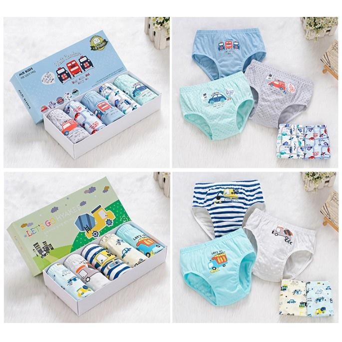 內褲 熱銷 兒童內褲 透氣禮盒 男童 三角內褲 盒裝5件 類純棉 恐龍 小恐龍 卡車 賽車 可愛-細節圖5
