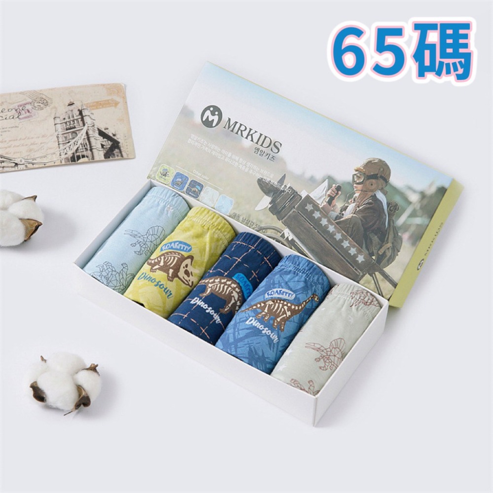 內褲 熱銷 兒童內褲 透氣禮盒 男童 三角內褲 盒裝5件 類純棉 恐龍 小恐龍 卡車 賽車 可愛-規格圖9