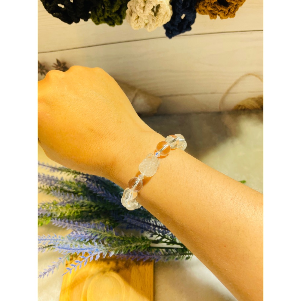 白水晶貔貅手鍊氣質而不張揚淨化提升能量招財納福保護磁場-細節圖3