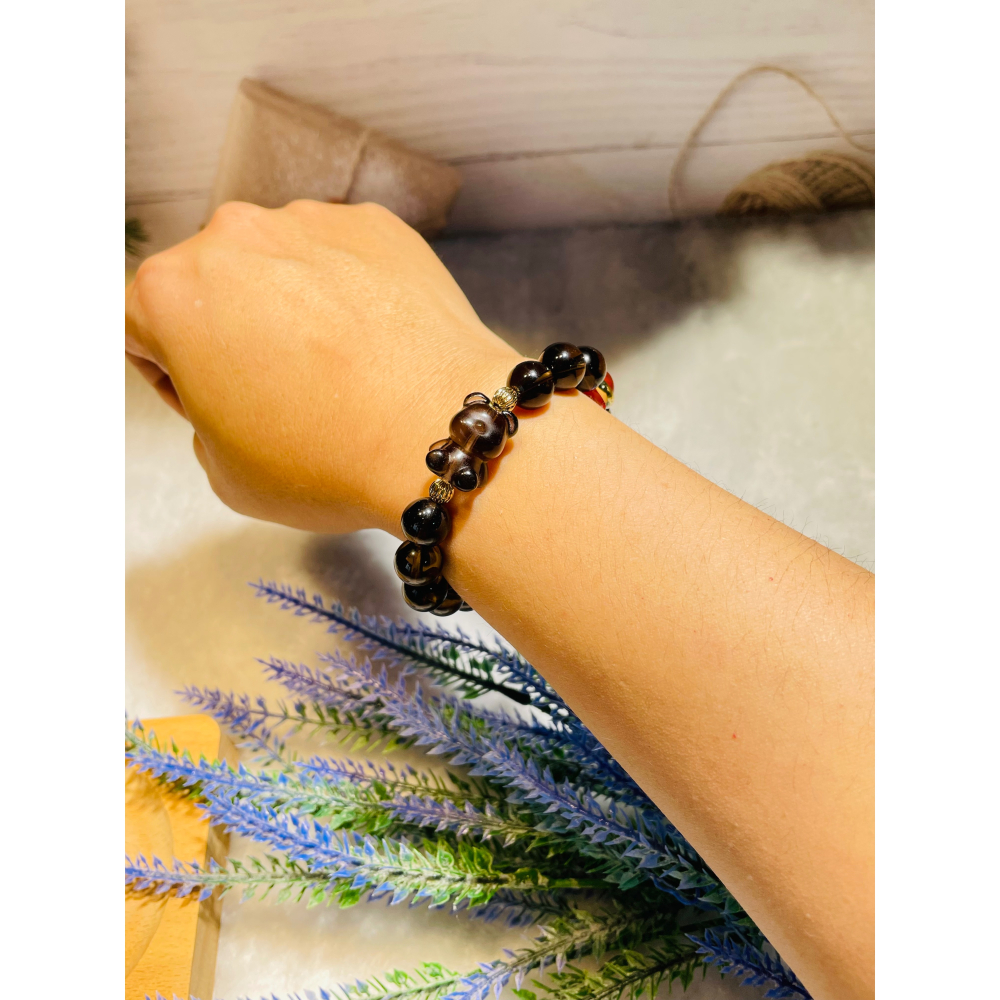 可愛熊熊茶晶手鍊清除負能量旺事業熱情活力自信10mm-細節圖4