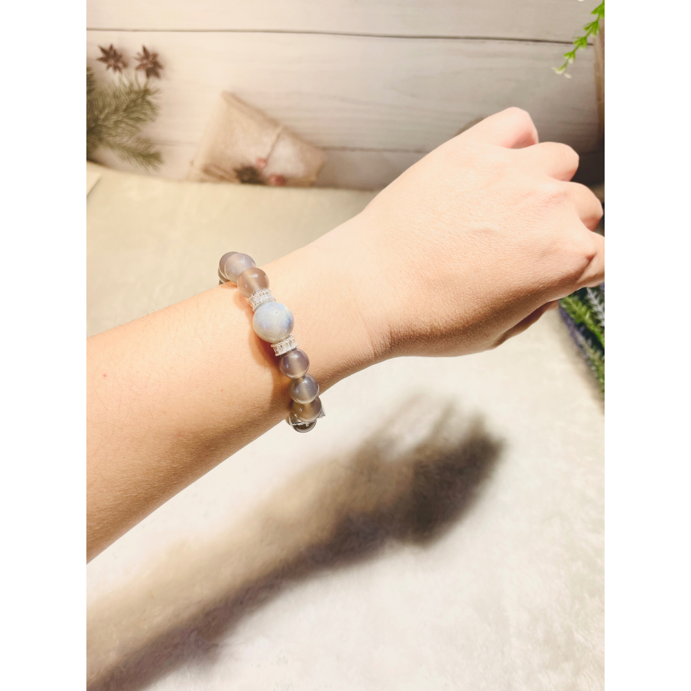 灰瑪瑙與月光石自帶開掛體質護身防小人好人緣-細節圖3