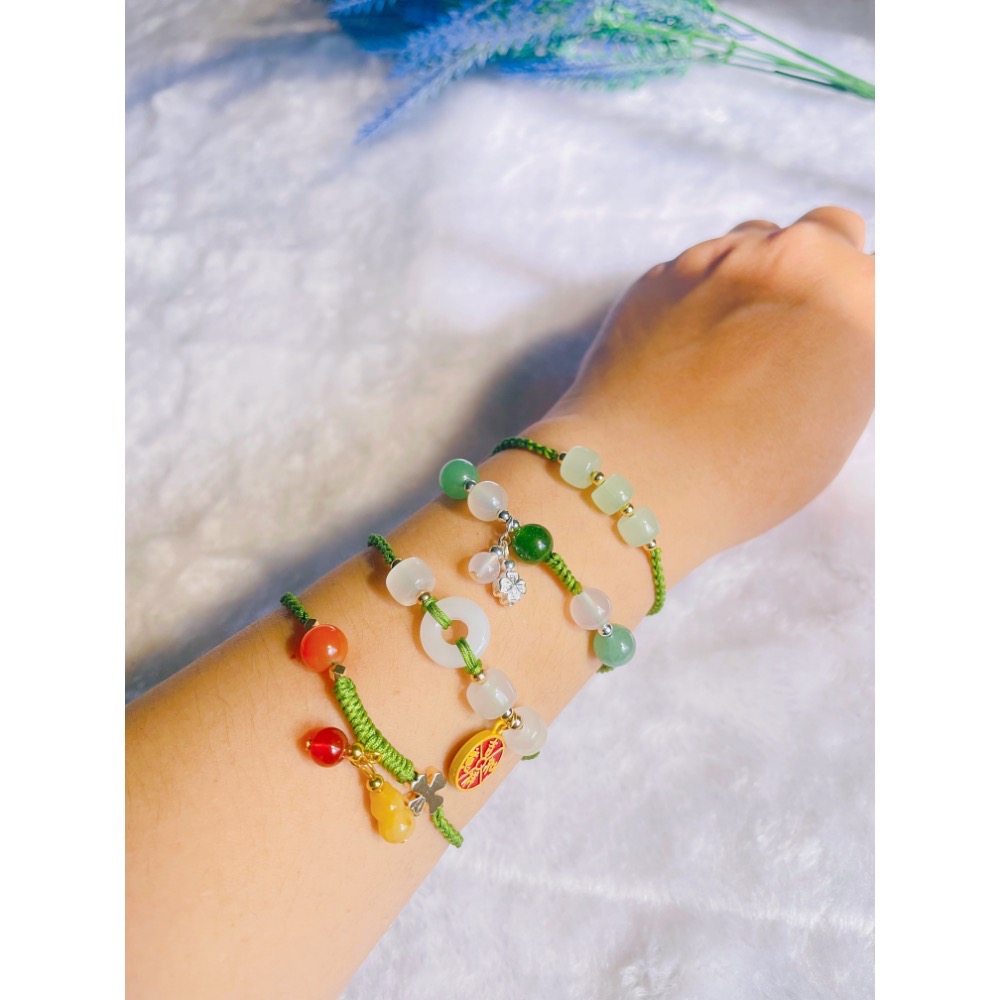 綠色系編織手繩-細節圖2