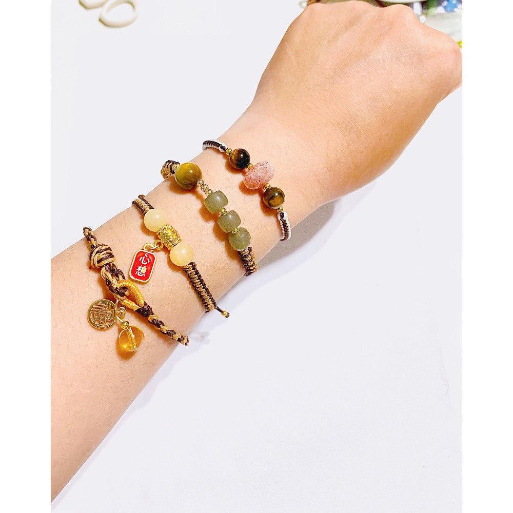 咖啡色系編織手繩-細節圖2