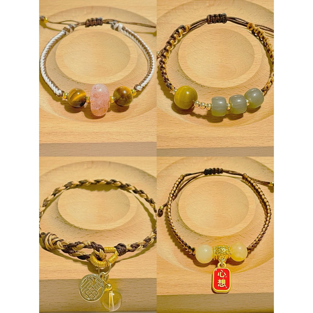 咖啡色系編織手繩-細節圖3