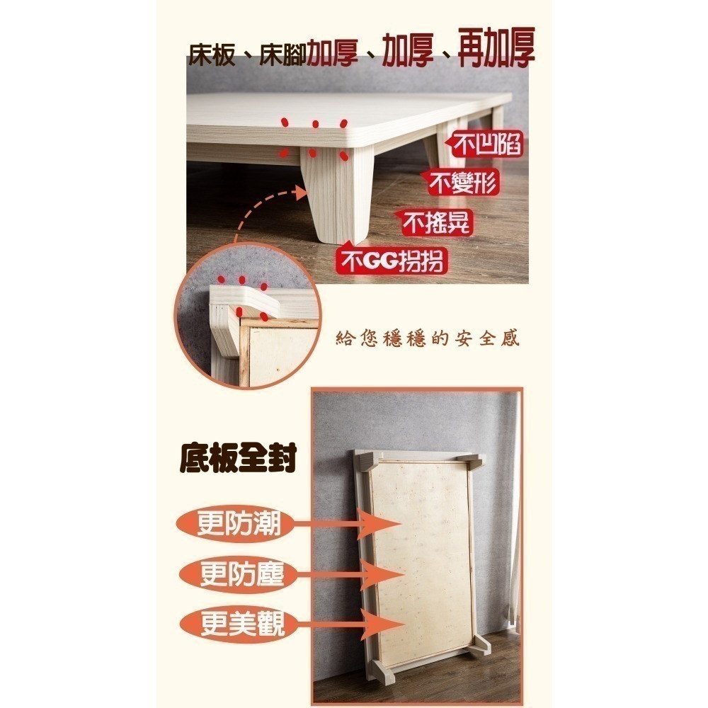 激厚防水床架 床底 高床底 高床架 高腳床架 單人床架/雙人床架/床架雙人加大/單人加大-細節圖6