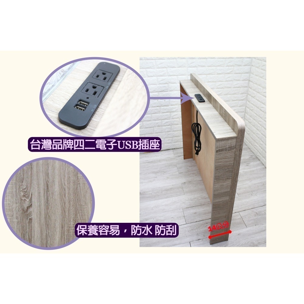 USB床頭片/床頭板/床頭/置物式床頭板/置物床頭片-細節圖3