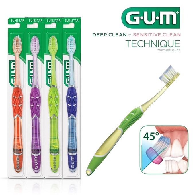 🦷牙齦護理🦷美國原裝 Sunstar GUM Technique 符合人體工學45°角防滑手柄 深層清潔軟毛牙刷-細節圖2