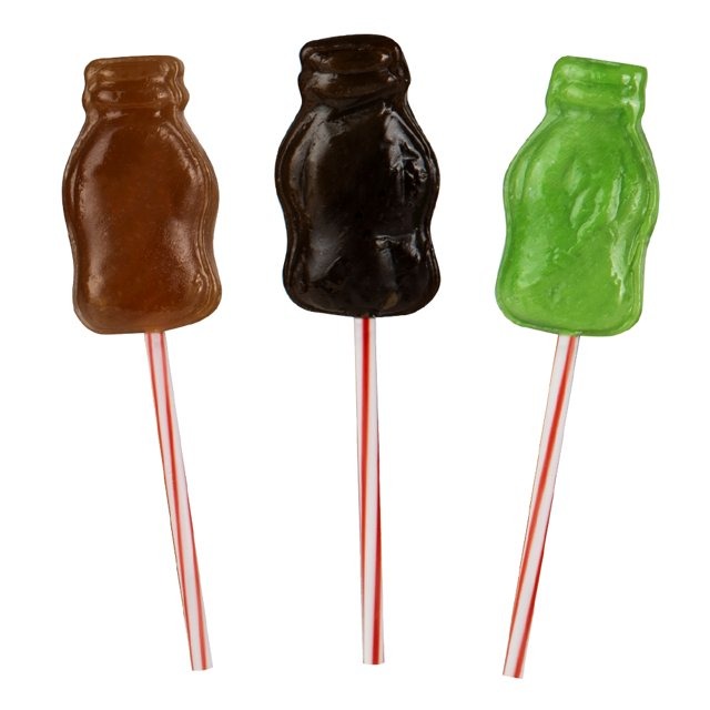 Candy Palace 糖果殿 汽水風味造型棒棒糖 12公克 棒棒糖 可樂瓶 造型硬糖 巴西 可樂 檸檬 瓜拿納-細節圖3