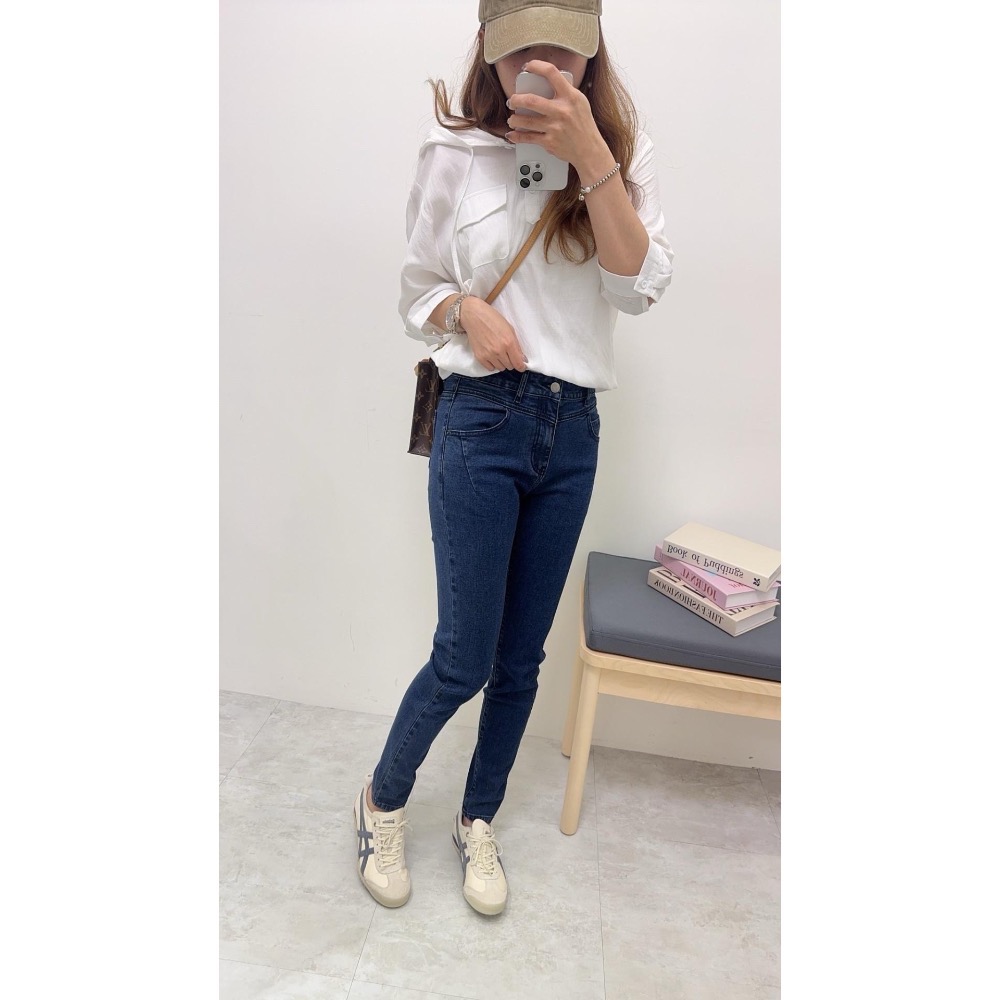 (現貨 L-2件) 售到沒朋友 經典深藍丹寧褲-細節圖5