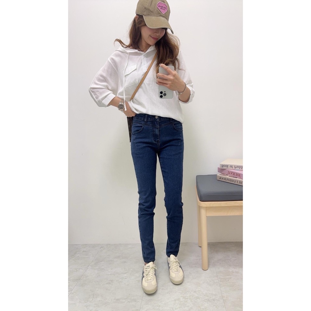 (現貨 L-2件) 售到沒朋友 經典深藍丹寧褲-細節圖6