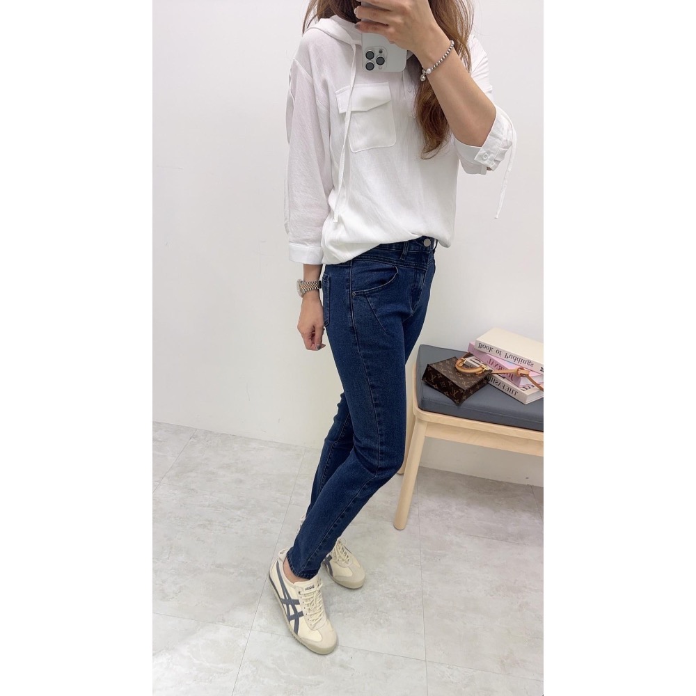 (現貨 L-2件) 售到沒朋友 經典深藍丹寧褲-細節圖8