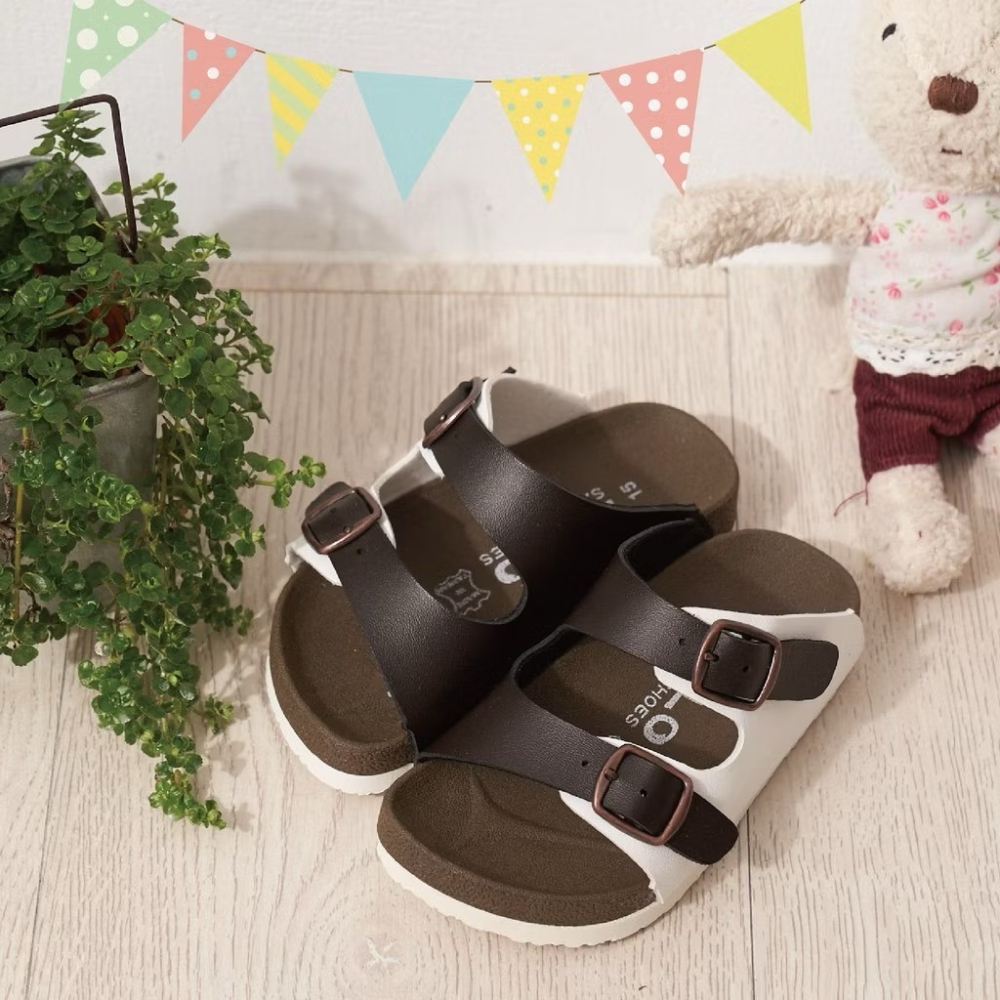 MIT 台灣製 童鞋 跳色小方釦休閒童拖鞋-細節圖4