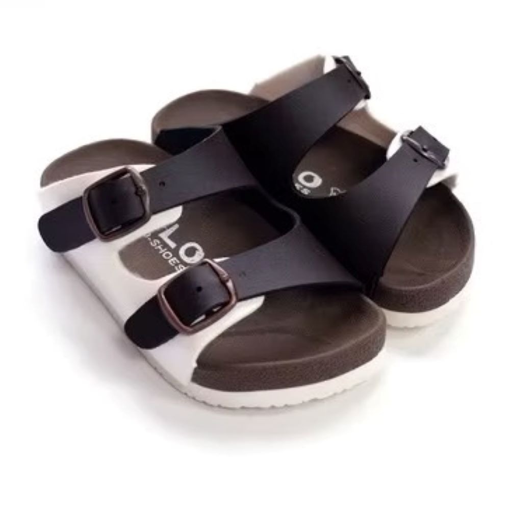 MIT 台灣製 童鞋 跳色小方釦休閒童拖鞋-細節圖7