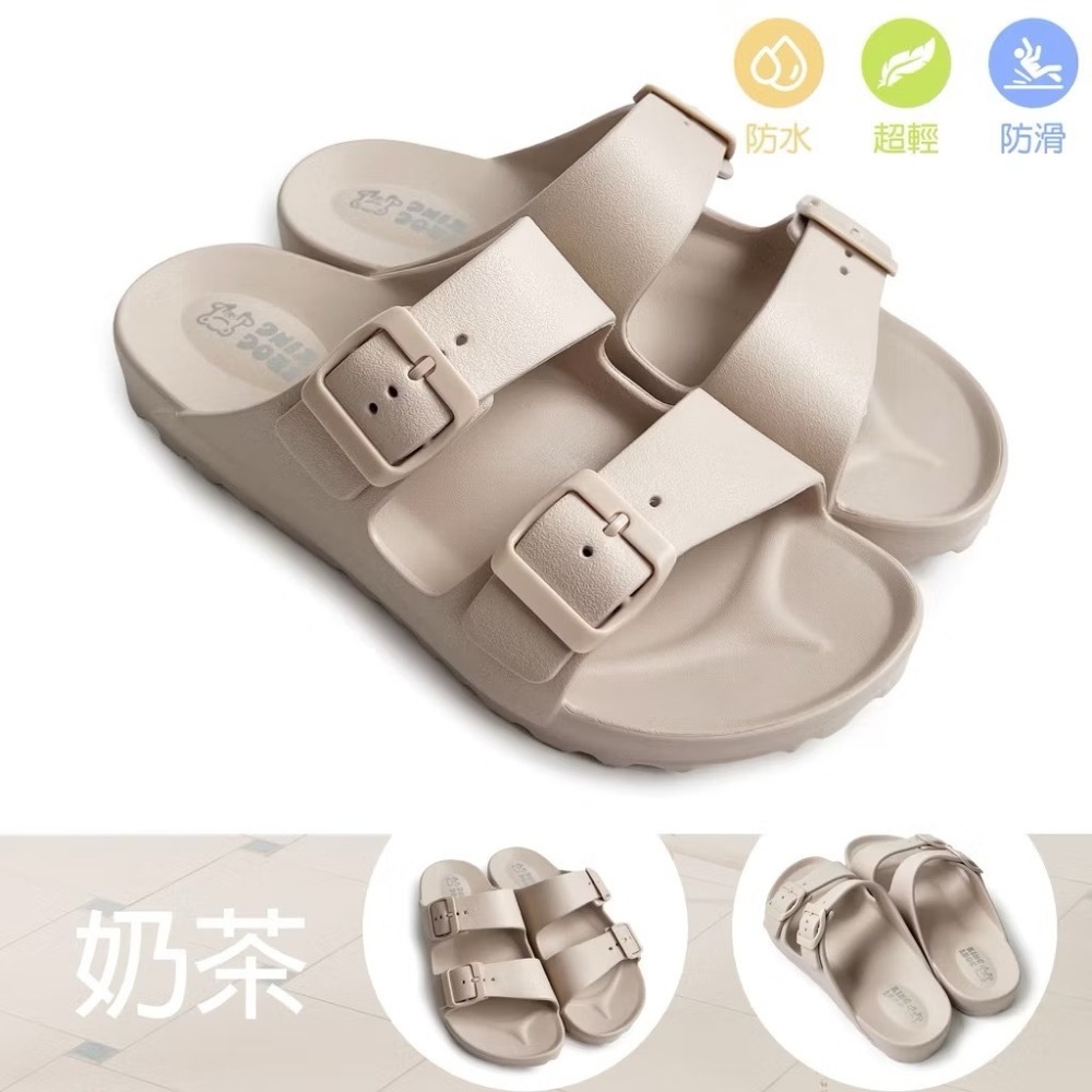 台灣製 女鞋 經典雙釦防水拖鞋 海灘鞋 平底拖鞋 居家拖鞋 拖鞋 增高拖-細節圖9
