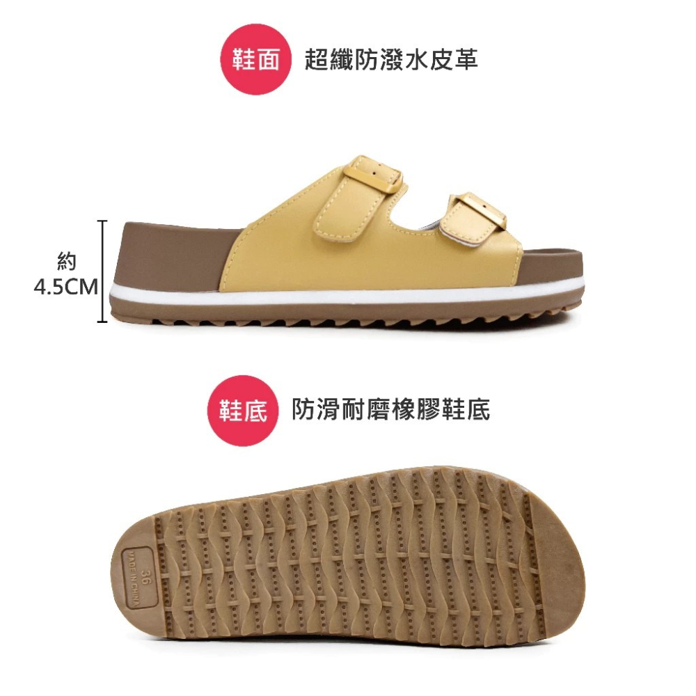 FROGKING 女鞋 經典雙帶厚底足弓紓壓拖鞋-細節圖5