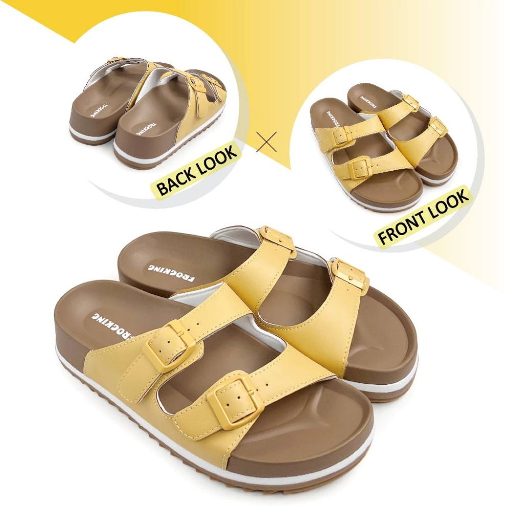 FROGKING 女鞋 經典雙帶厚底足弓紓壓拖鞋-細節圖9