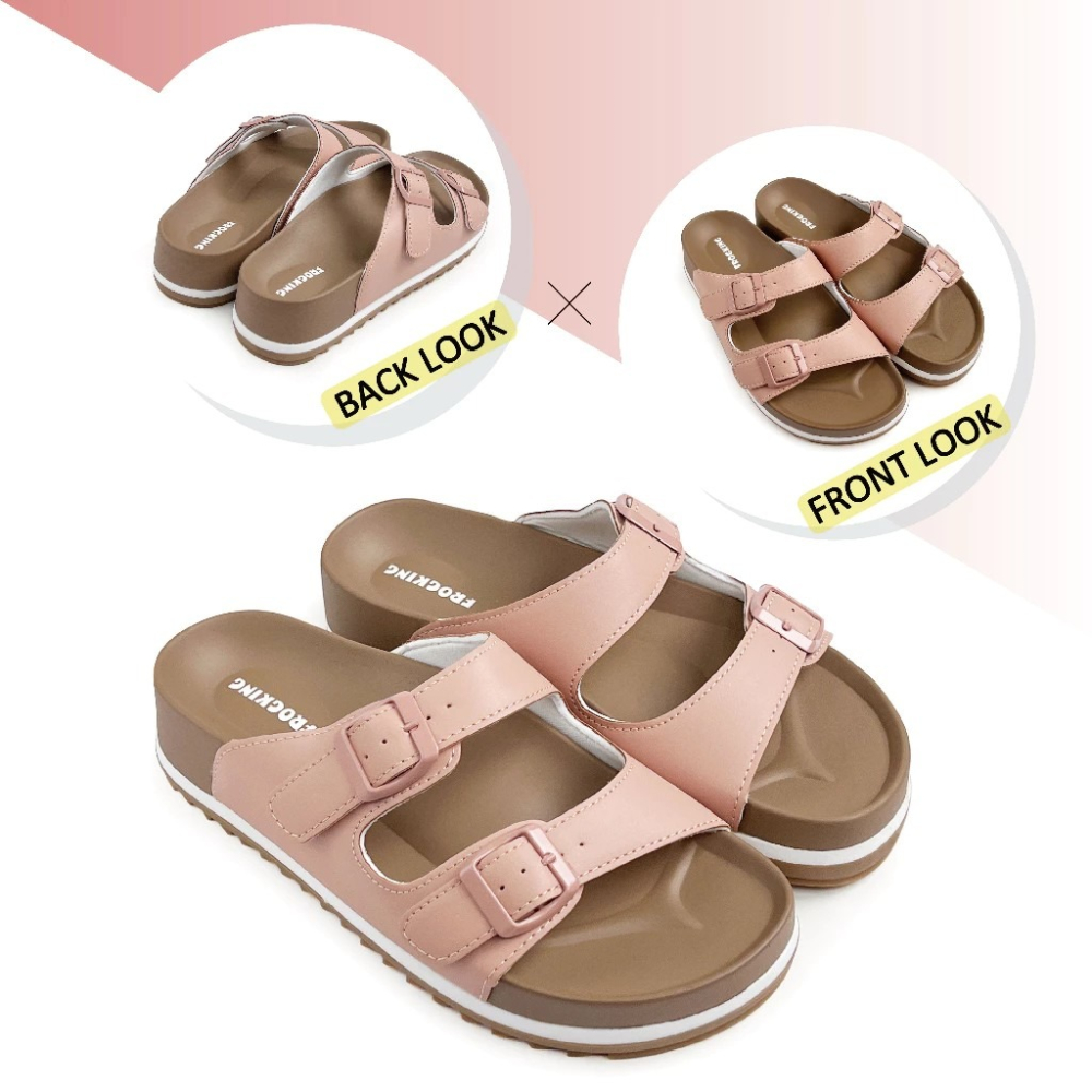 FROGKING 女鞋 經典雙帶厚底足弓紓壓拖鞋-細節圖10