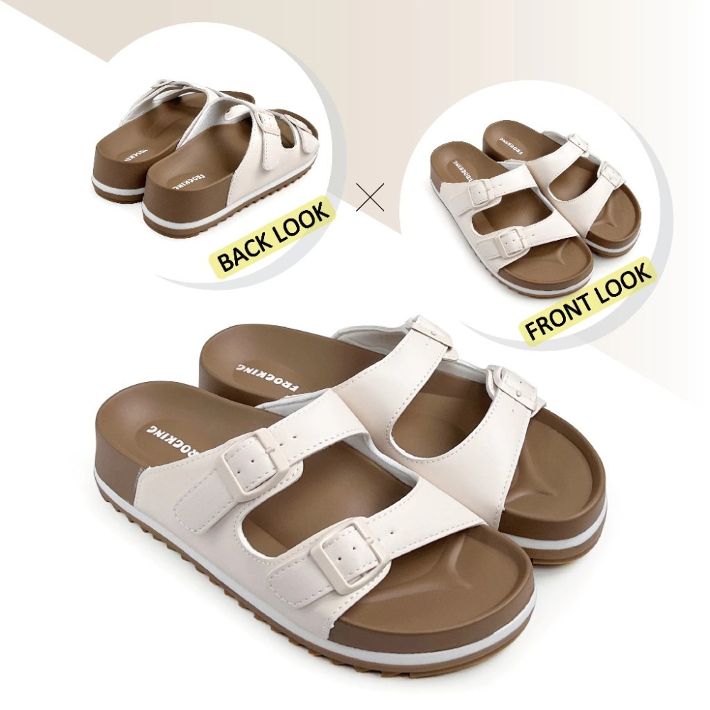 FROGKING 女鞋 經典雙帶厚底足弓紓壓拖鞋-細節圖11