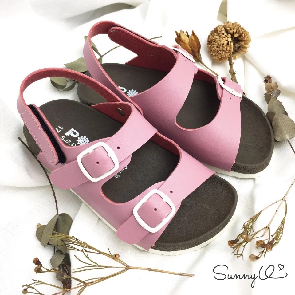 台灣製 童鞋 糖果跳色小方釦休閒童涼鞋-細節圖4