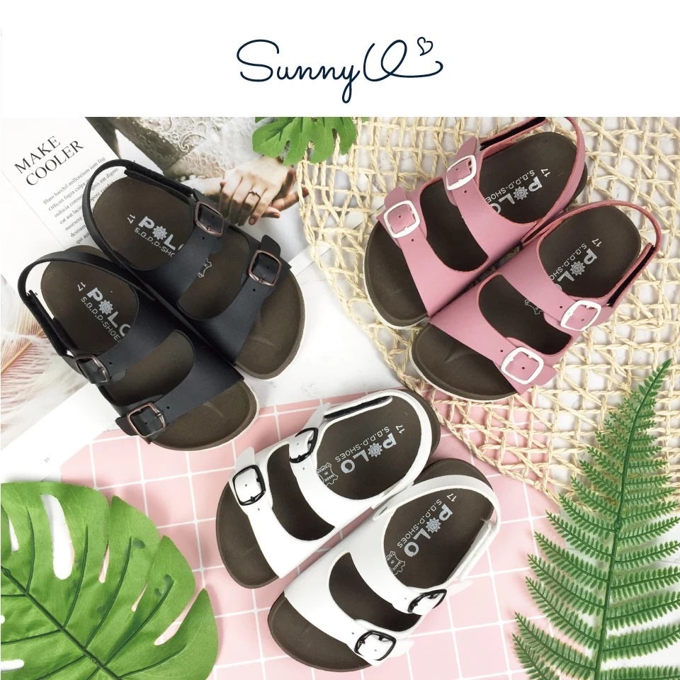 台灣製 童鞋 糖果跳色小方釦休閒童涼鞋-細節圖5