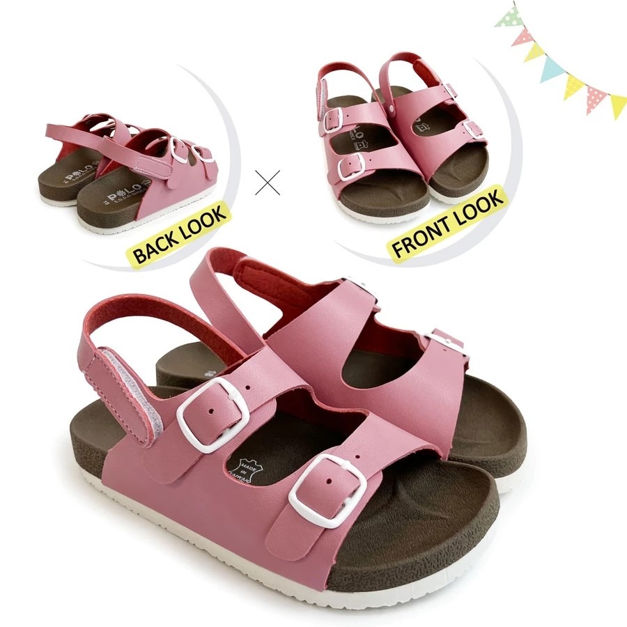 台灣製 童鞋 糖果跳色小方釦休閒童涼鞋-細節圖6