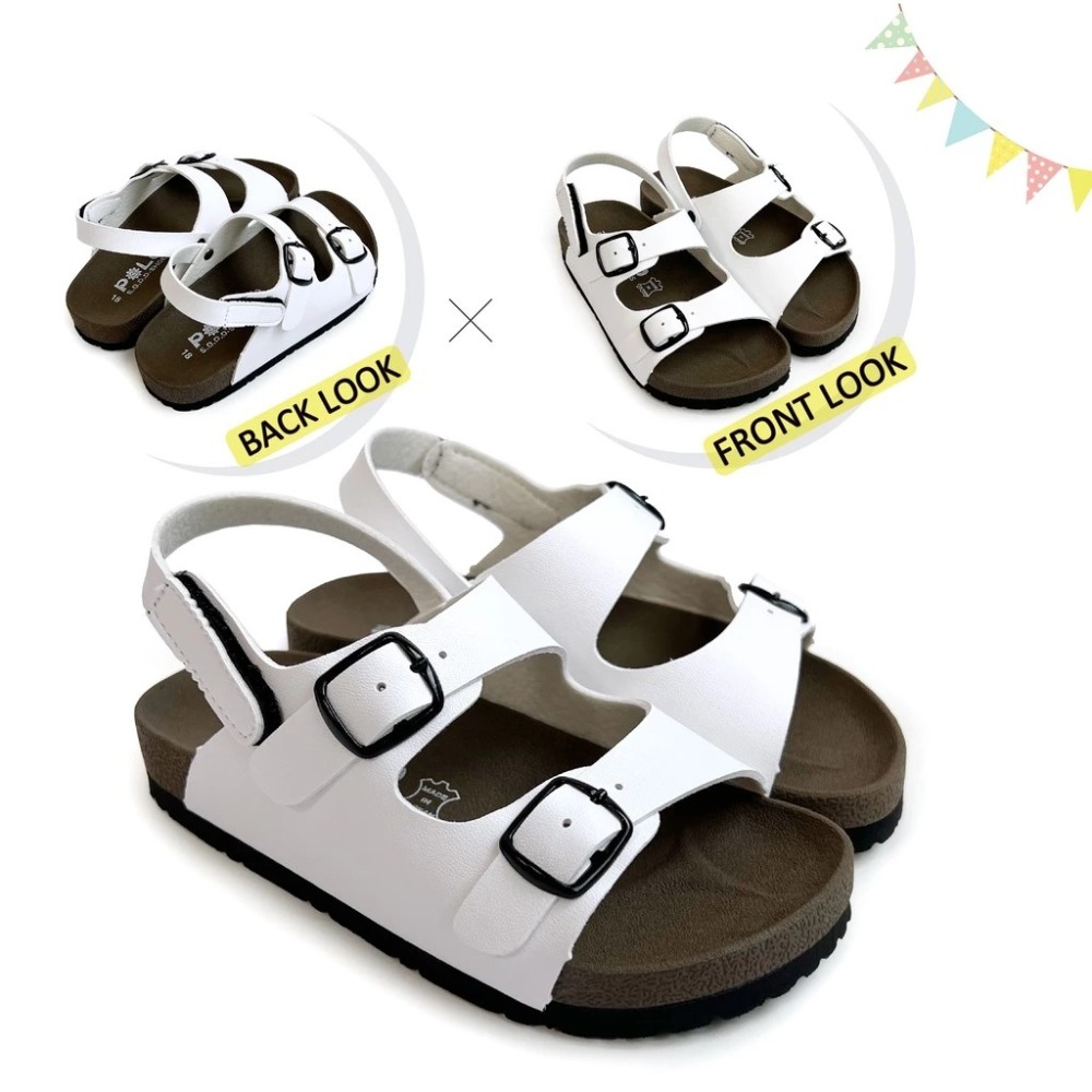 台灣製 童鞋 糖果跳色小方釦休閒童涼鞋-規格圖9