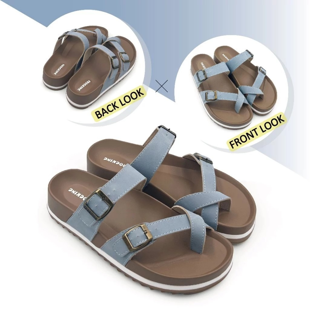 FROGKING 女鞋 繞趾羅馬風厚底足弓減壓拖鞋-細節圖7