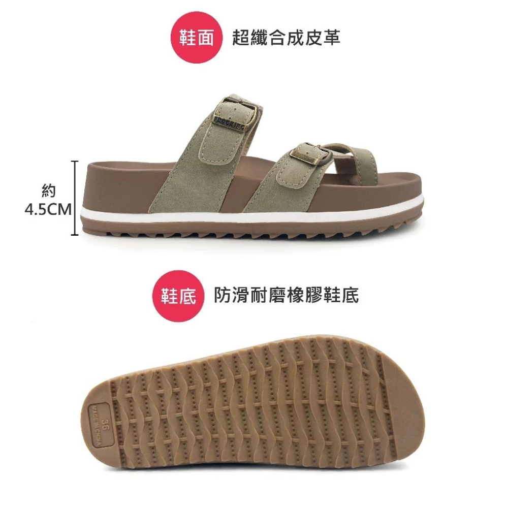 FROGKING 女鞋 繞趾羅馬風厚底足弓減壓拖鞋-細節圖8