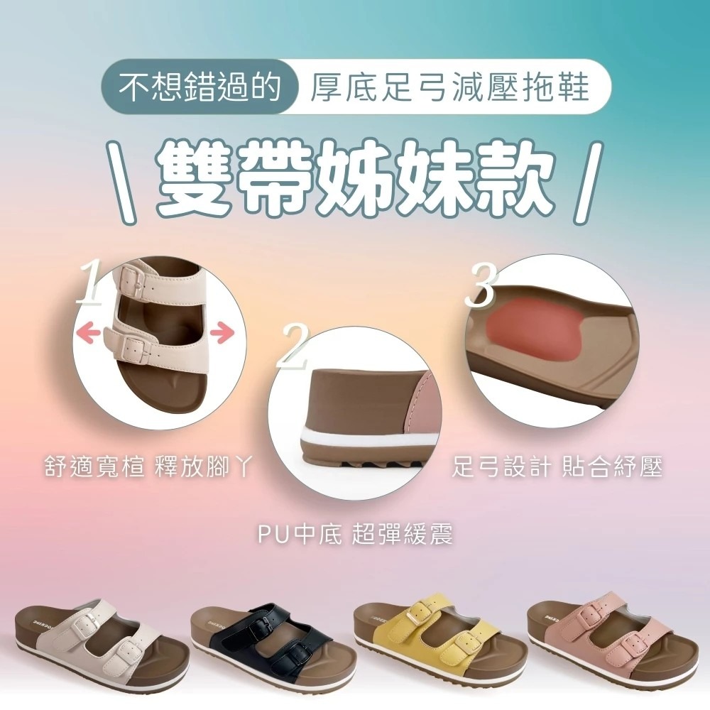 FROGKING 女鞋 繞趾羅馬風厚底足弓減壓拖鞋-細節圖11