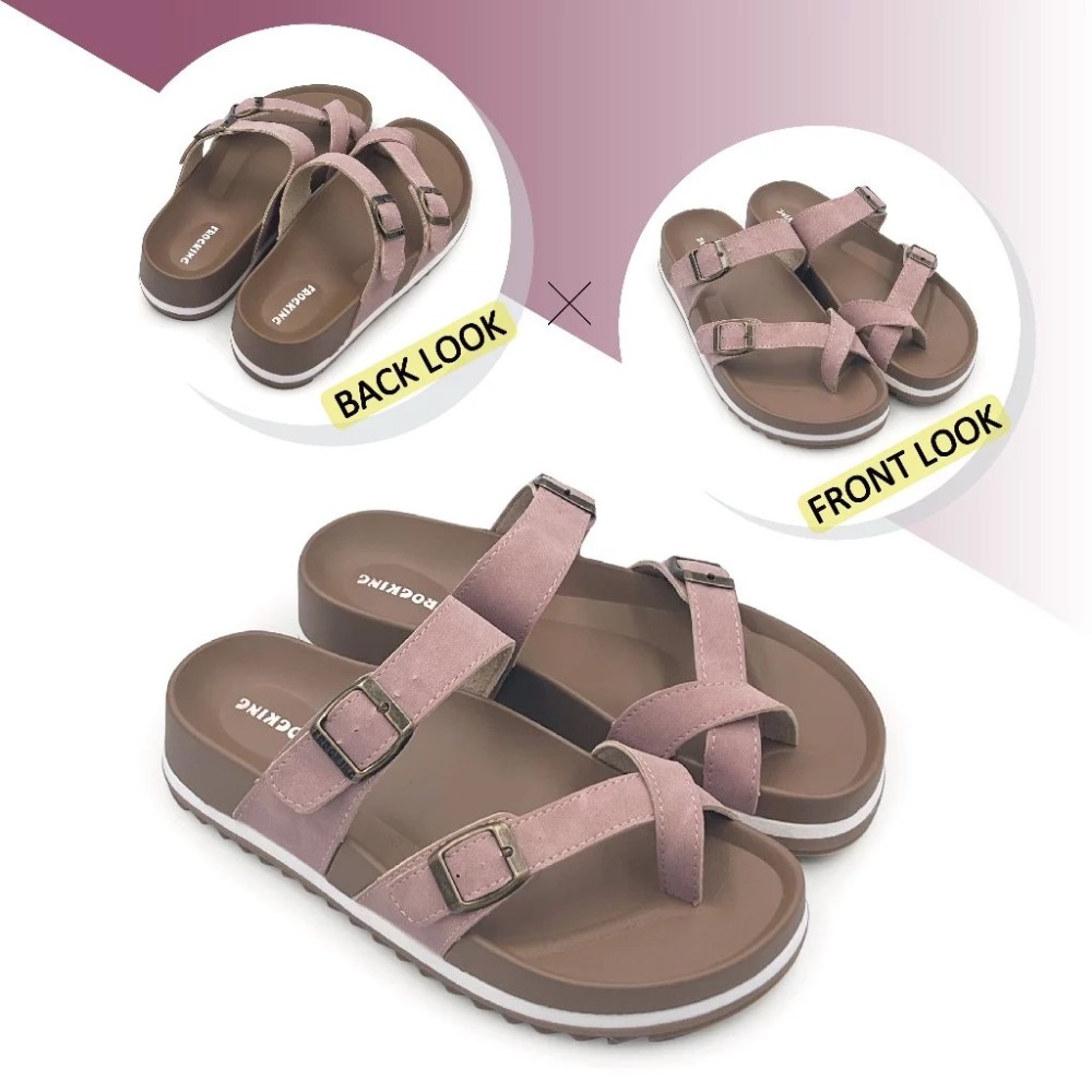 FROGKING 女鞋 繞趾羅馬風厚底足弓減壓拖鞋-規格圖11