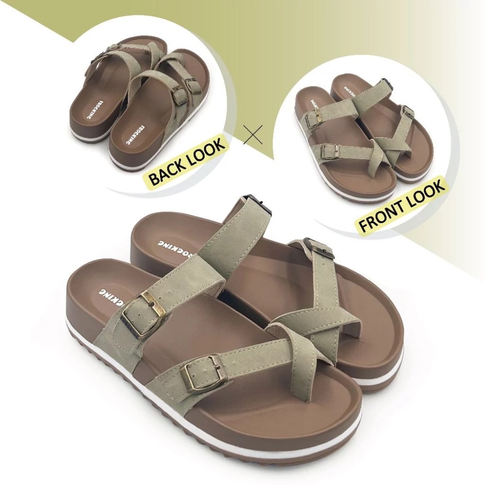 FROGKING 女鞋 繞趾羅馬風厚底足弓減壓拖鞋-規格圖11