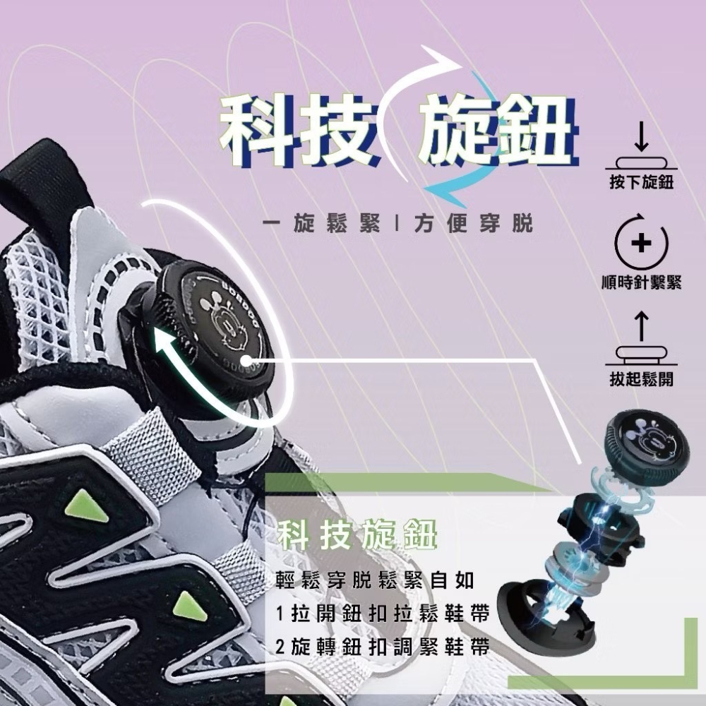 BOBDOG 巴布豆 童鞋 方便旋轉扣超透氣厚底輕量運動鞋 MODO EVA 超彈性鞋底 爆款 上學鞋學生鞋-細節圖2