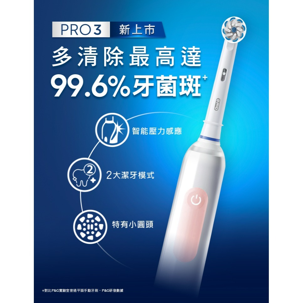 【Oral-B  歐樂b】3D電動牙刷 PRO3 音波牙刷-細節圖5