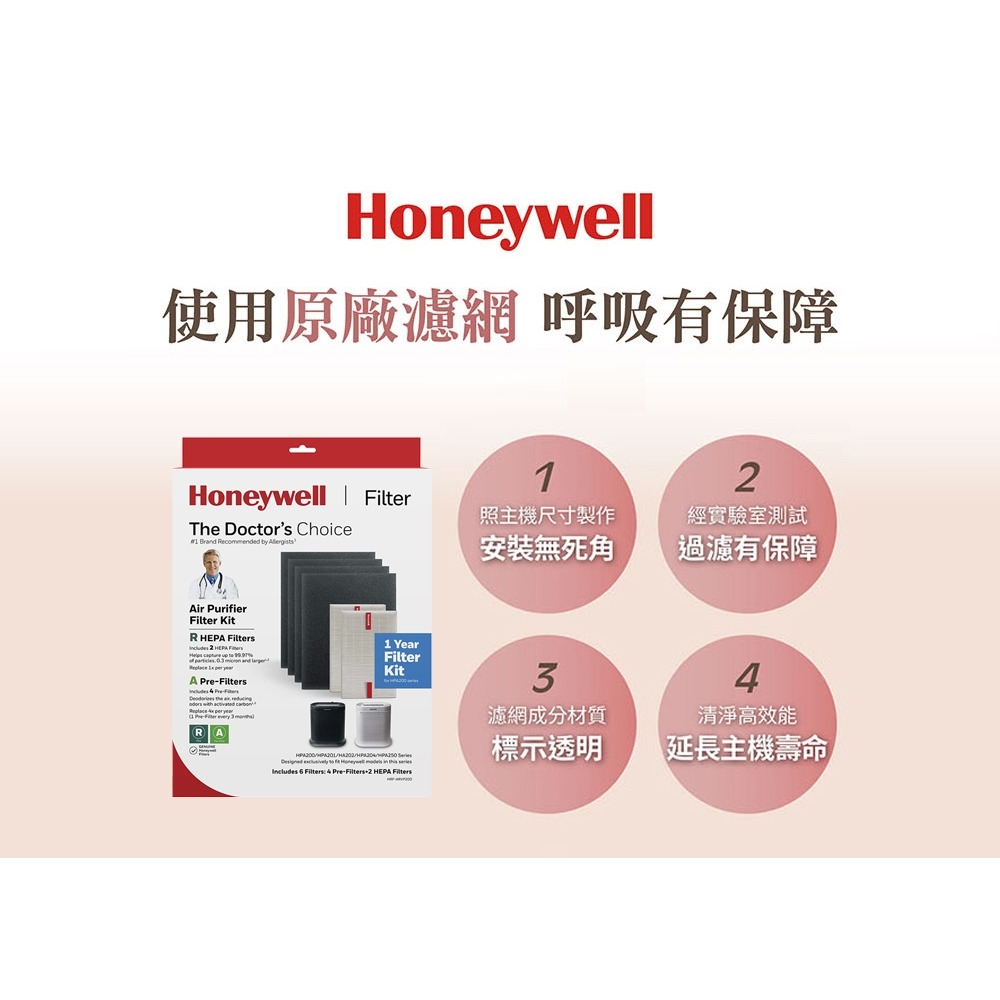 【公司貨】美國 Honeywell 一年份耗材組 HRF-ARVP200 適用HPA200/HPA5250-細節圖3