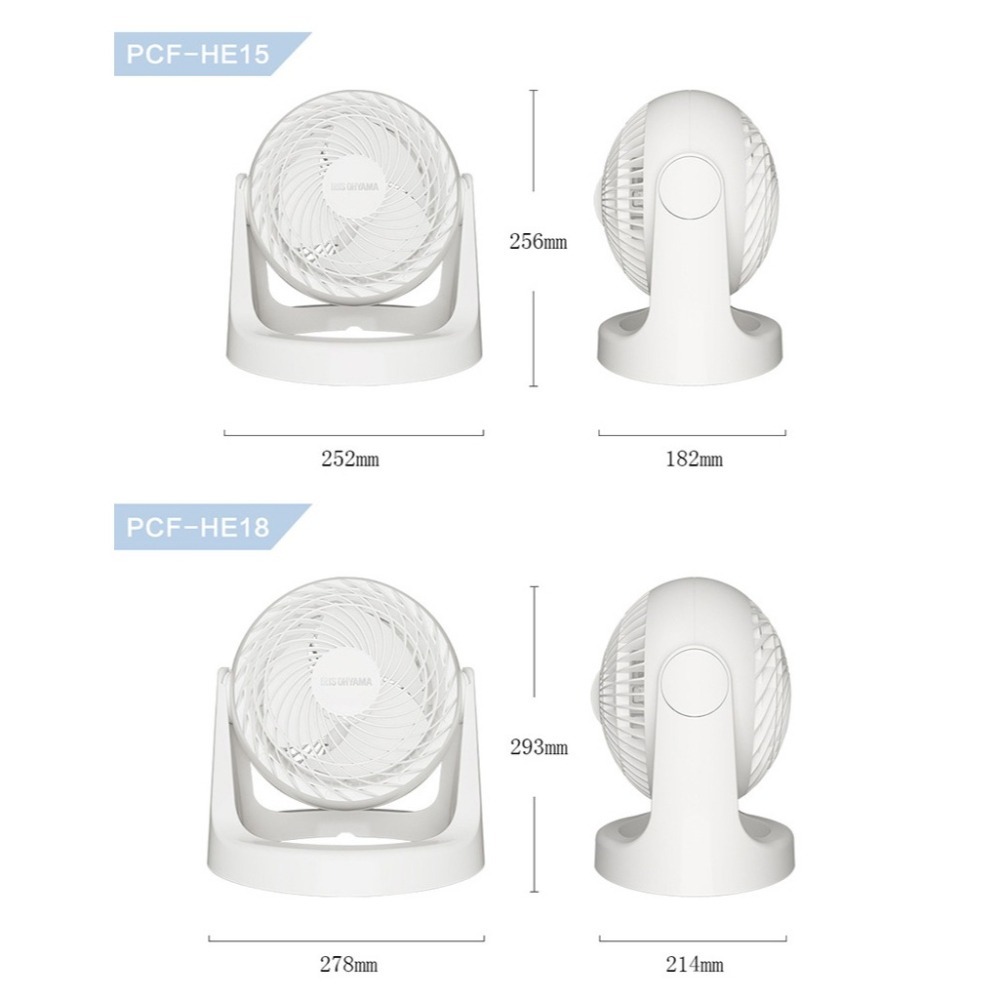 【快速出貨】HE18 IRIS OHYAMA 空氣 循環扇 電風扇 桌扇 PCF-HE18 低噪音 對流扇-細節圖3