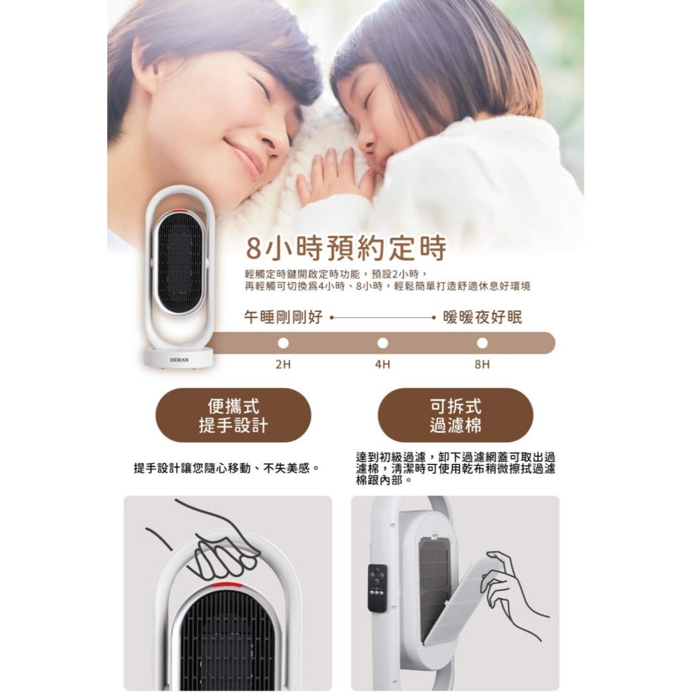 【禾聯HERAN】 HPH-13DH310 冷暖 3D 擺頭 抑菌陶瓷式電暖器-細節圖9