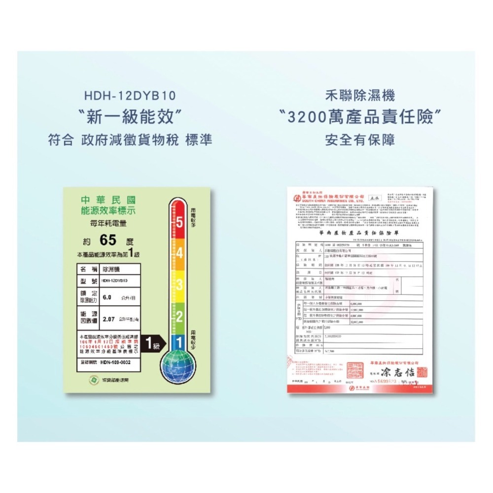 禾聯HERAN 可申請貨物稅$500  6L 奈米銀抑菌節能除濕機 HDH-12DYB30(B)-細節圖2